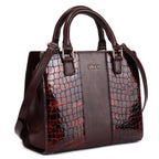 Fabiola Premium Genuine Leather Tote Bag for Women | Dark Brown Luxury Handbag