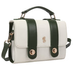 Montana Premium Genuine Leather Crossbody Bag for Women | Off White & Olive Leather Handbag