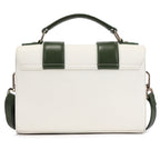Montana Premium Genuine Leather Crossbody Bag for Women | Off White & Olive Leather Handbag