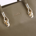 Kyle Premium Genuine Leather Bowling Tote Bag for Women | Olive Leather Handbag