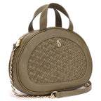 Olive Premium Genuine Leather Crossbody Sling Bag for Women | Suede & Cow Leather Handbag