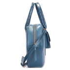 Lyla Premium Genuine Leather Tote Bag for Women | Vintage Blue Croc-Embossed Handbag