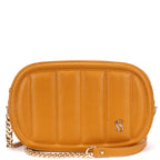 Keats Premium Genuine Leather Crossbody Sling Bag for Women | Mustard Cow Leather Handbag