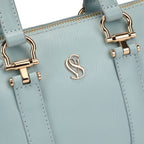 Ziva Premium Genuine Leather Tote Bag for Women | Blue Haze Luxury Handbag