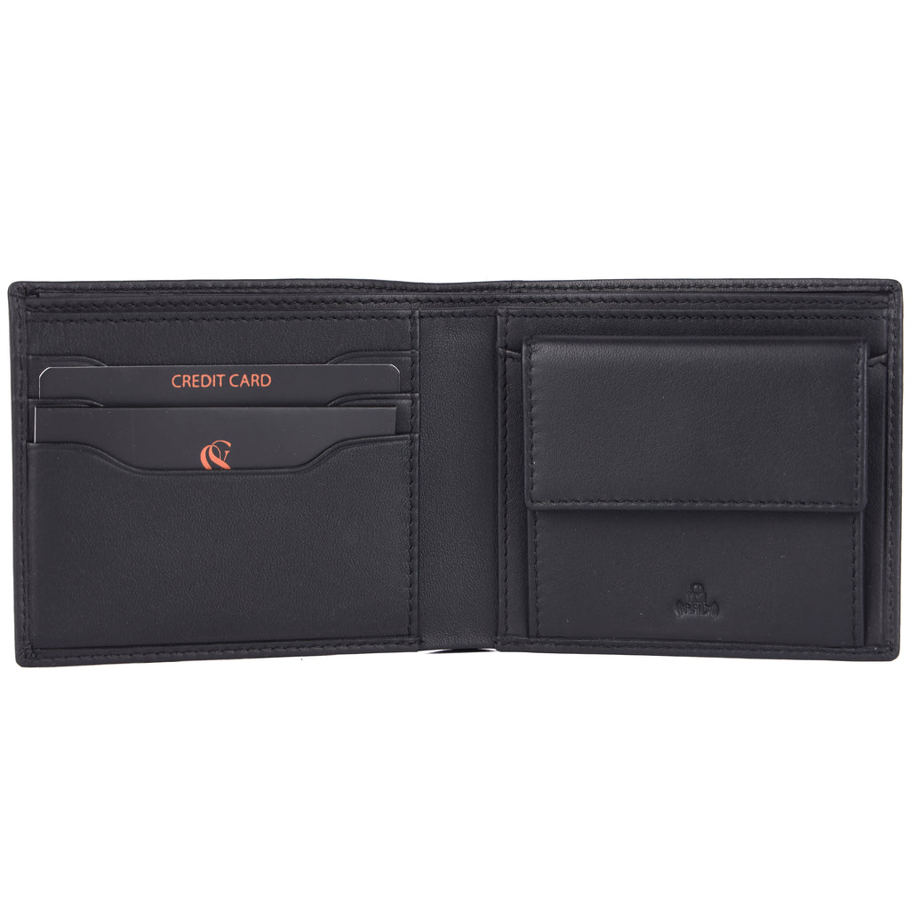 ElI Genuine Leather Coin Pocket Wallet for Men – Premium Black Wallet