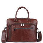 Gavino Premium Leather Briefcase Bag for Men – Tan