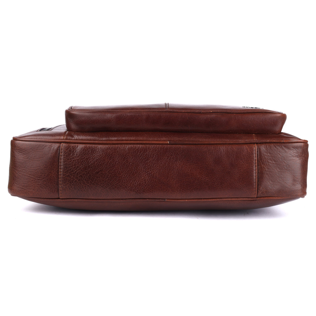 Gavino Premium Leather Briefcase Bag for Men – Tan