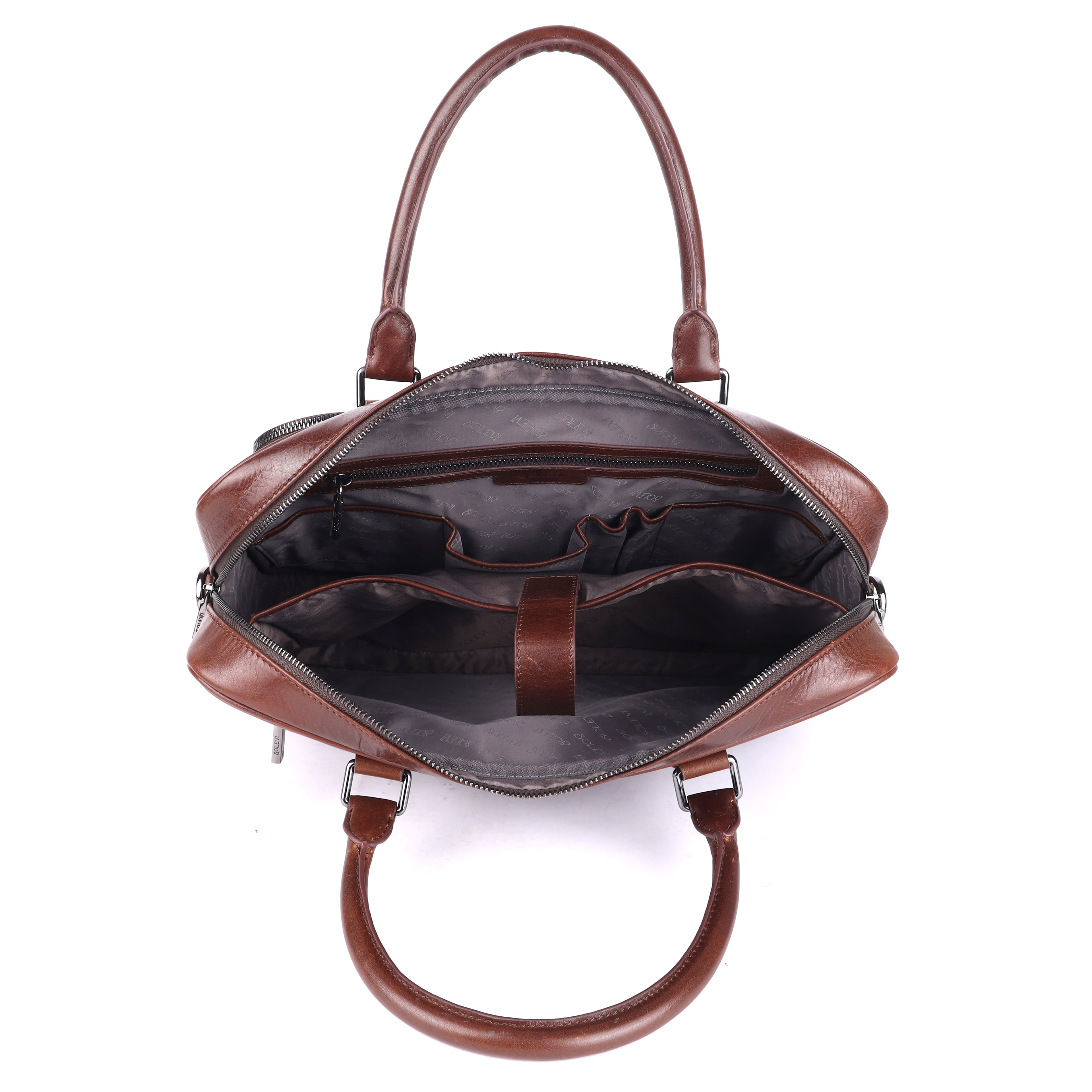 Gavino Premium Leather Briefcase Bag for Men – Tan