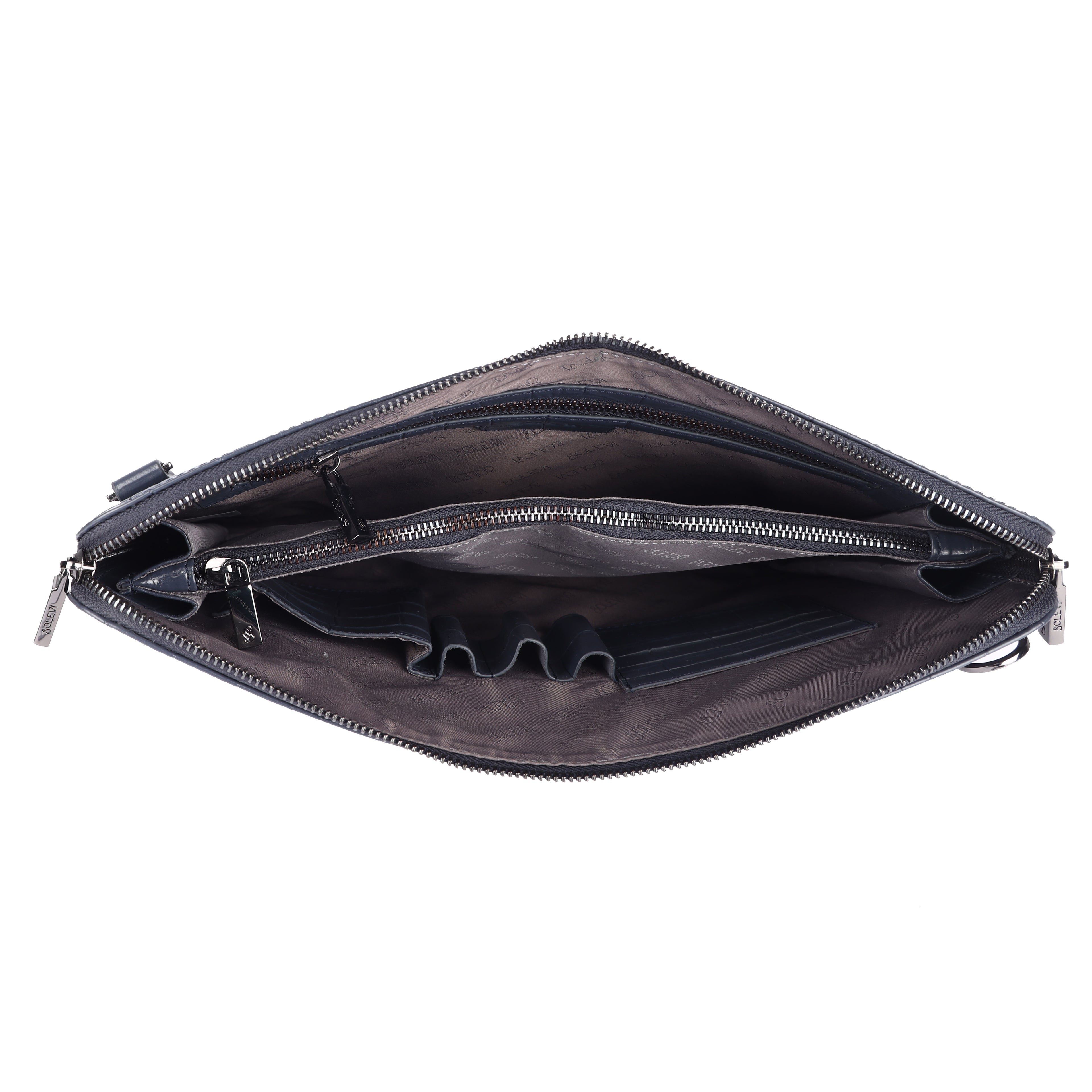 Elio Premium Leather Laptop Bag for Men – Navy