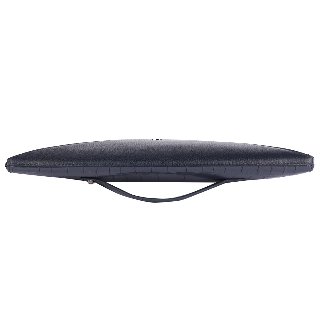 Elio Premium Leather Laptop Bag for Men – Navy