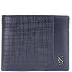 Mees Full-Grain Leather Men's Coin Pocket Wallet – Navy Lithograph