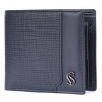 Mees Full-Grain Leather Men's Coin Pocket Wallet – Navy Lithograph