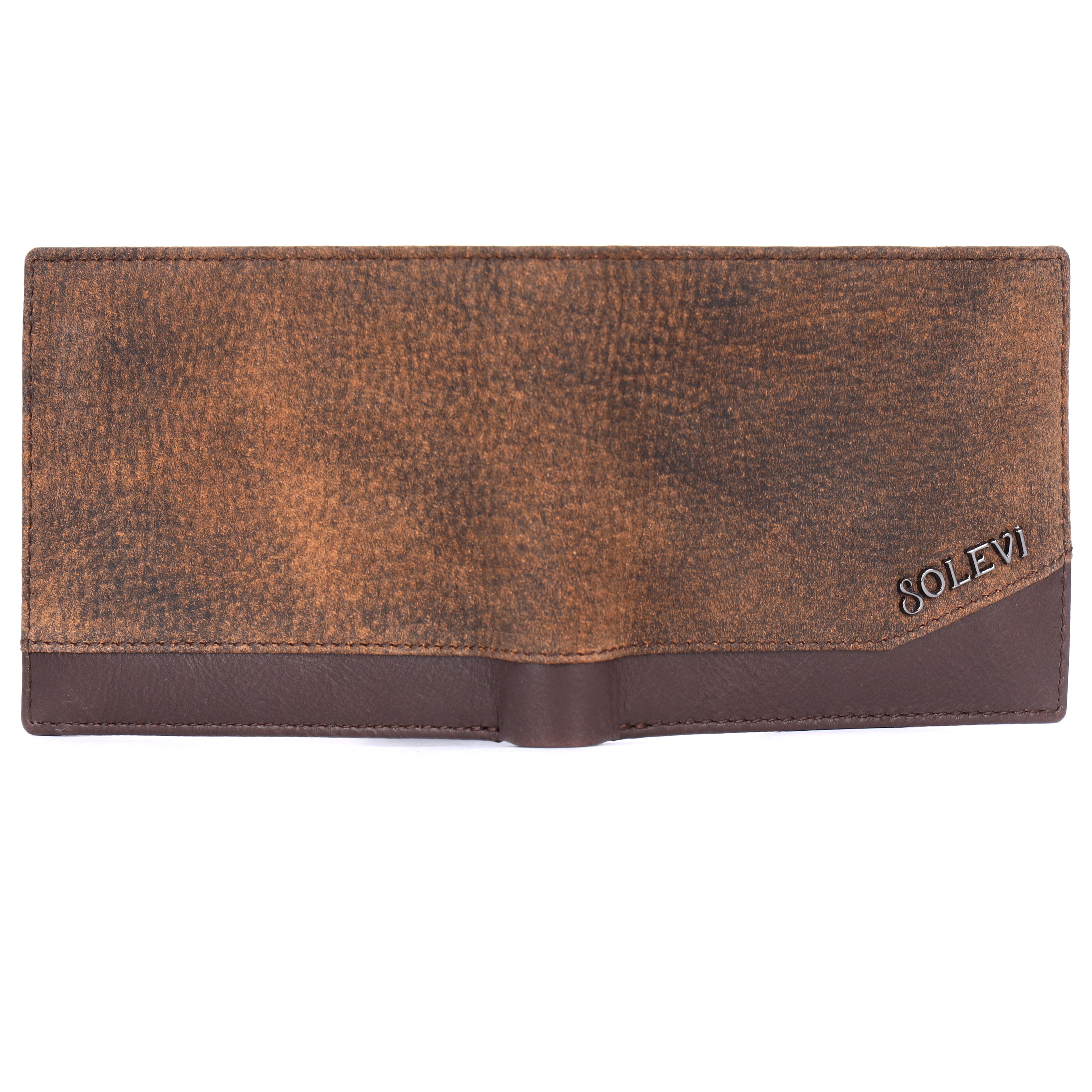 Finn Premium Genuine Leather Bi-Fold Wallet for Men with Coin Pocket - Brown