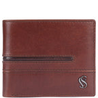 Liam Premium Genuine Leather Coin Pocket Wallet for Men | Brown & Tan