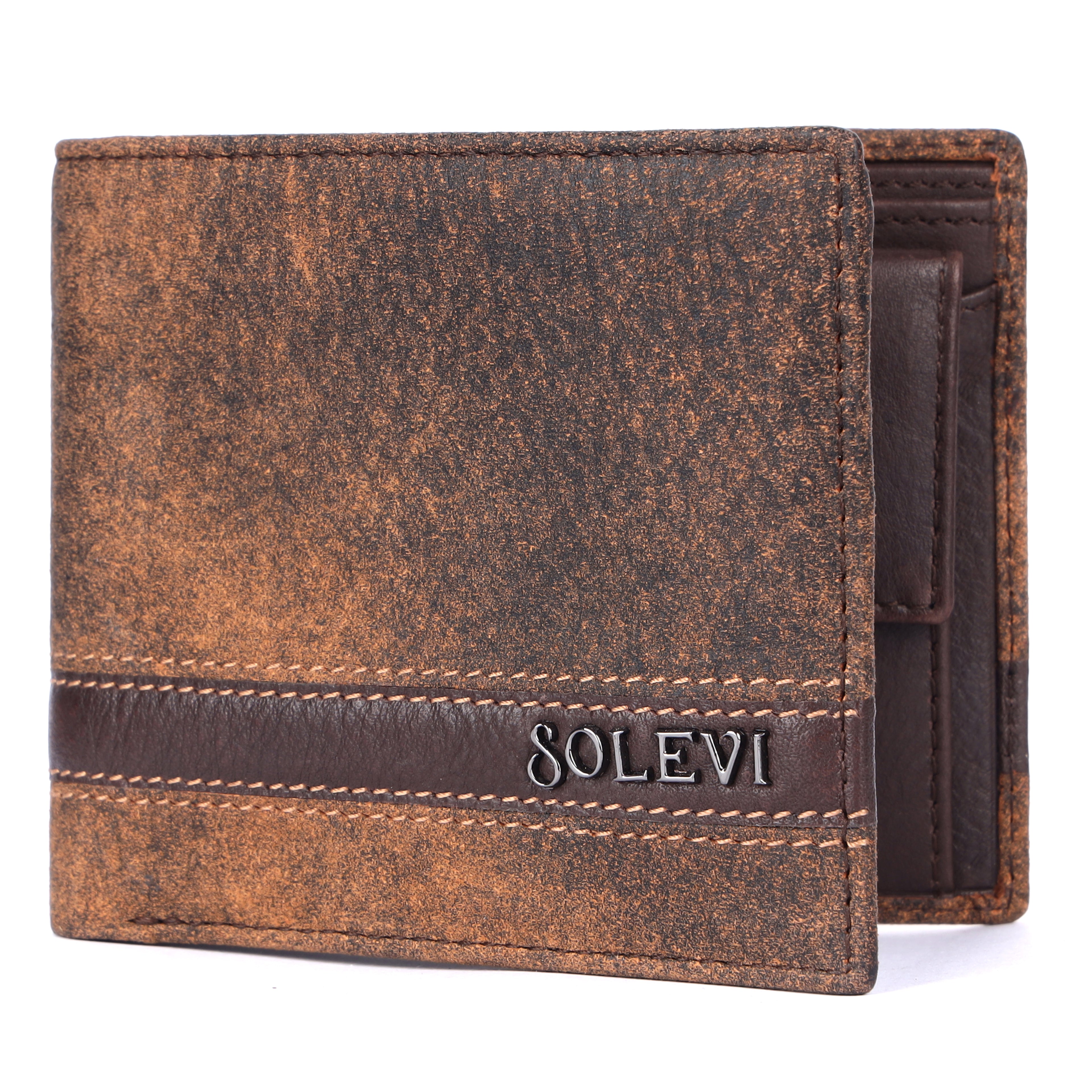 Limburg Genuine Leather Bi-Fold Wallet for Men with Coin Pocket | Brown Leather Wallet