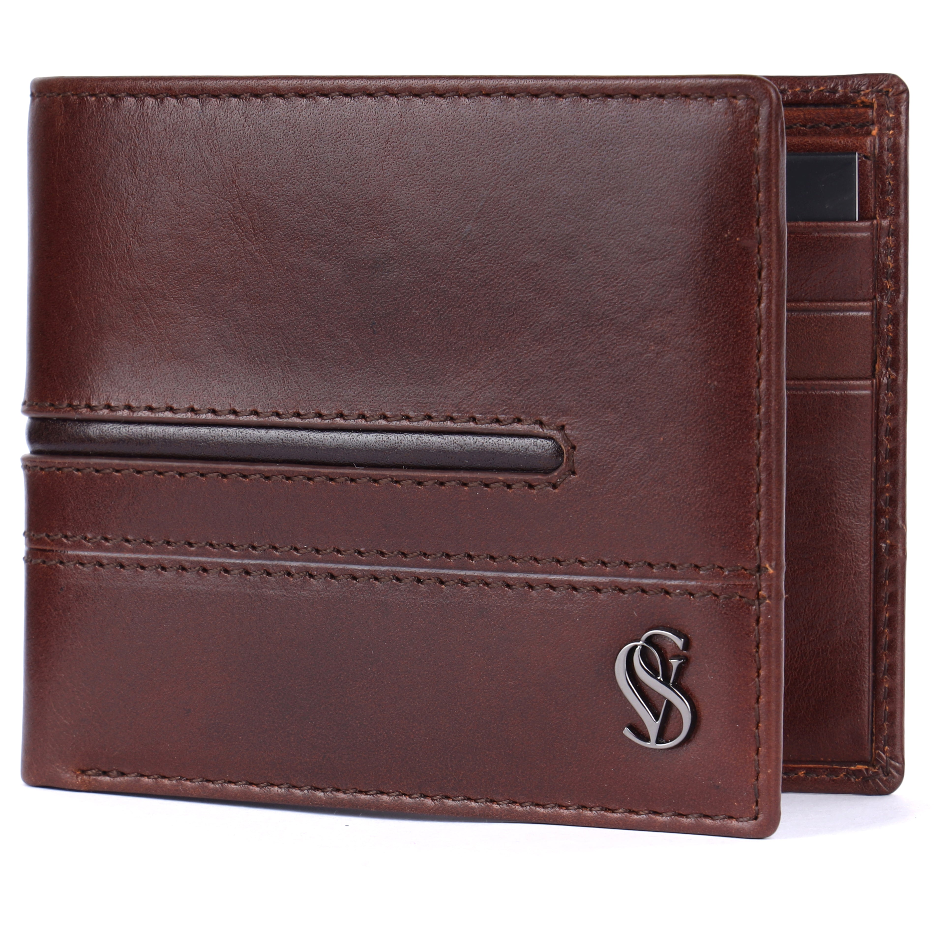 Liam Full-Grain Nappa Leather Men's Wallet – Both Side Card Case | High Black