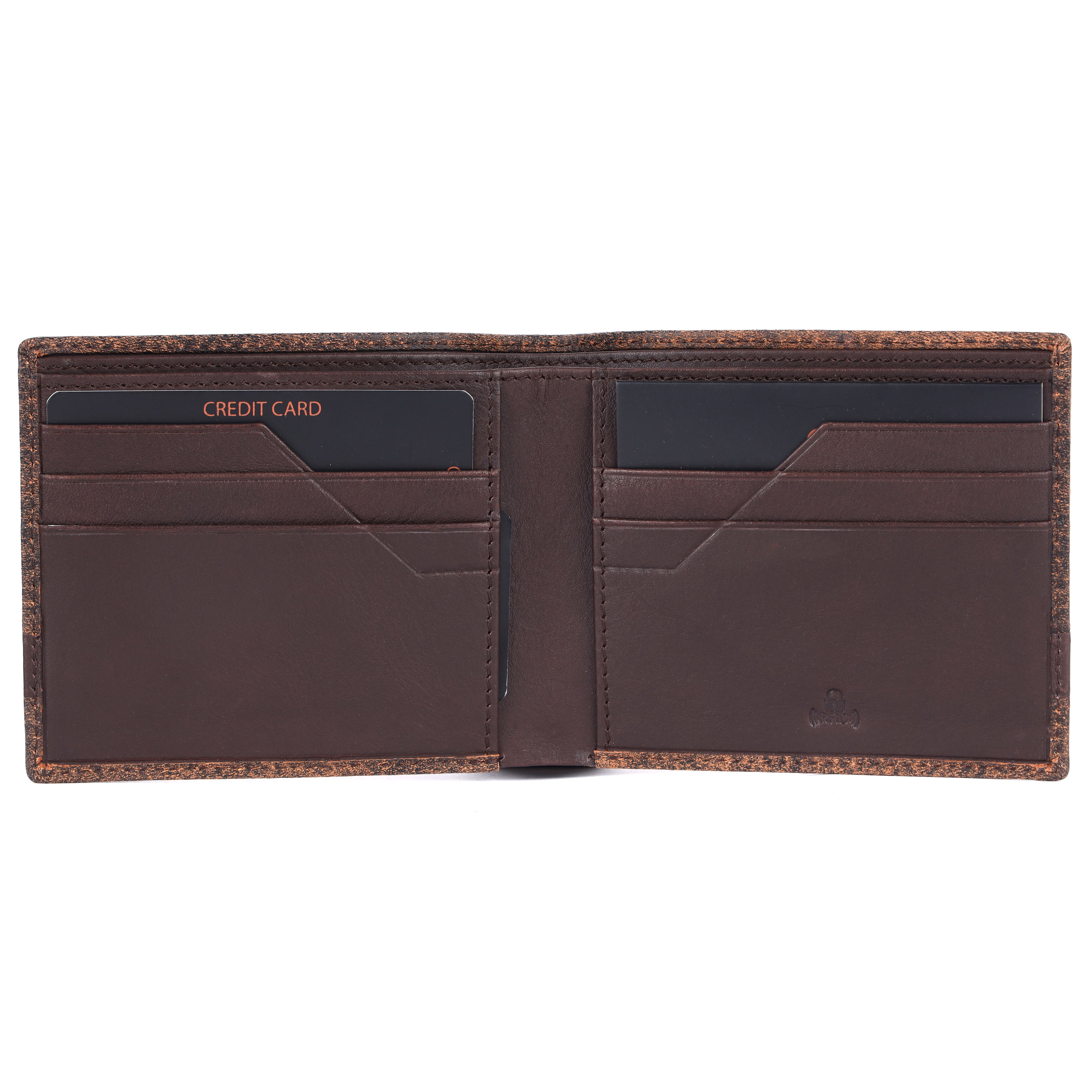 Limburg Slim Genuine Leather Bi-Fold Wallet for Men with Dual Side Card Slots | Brown Leather Wallet
