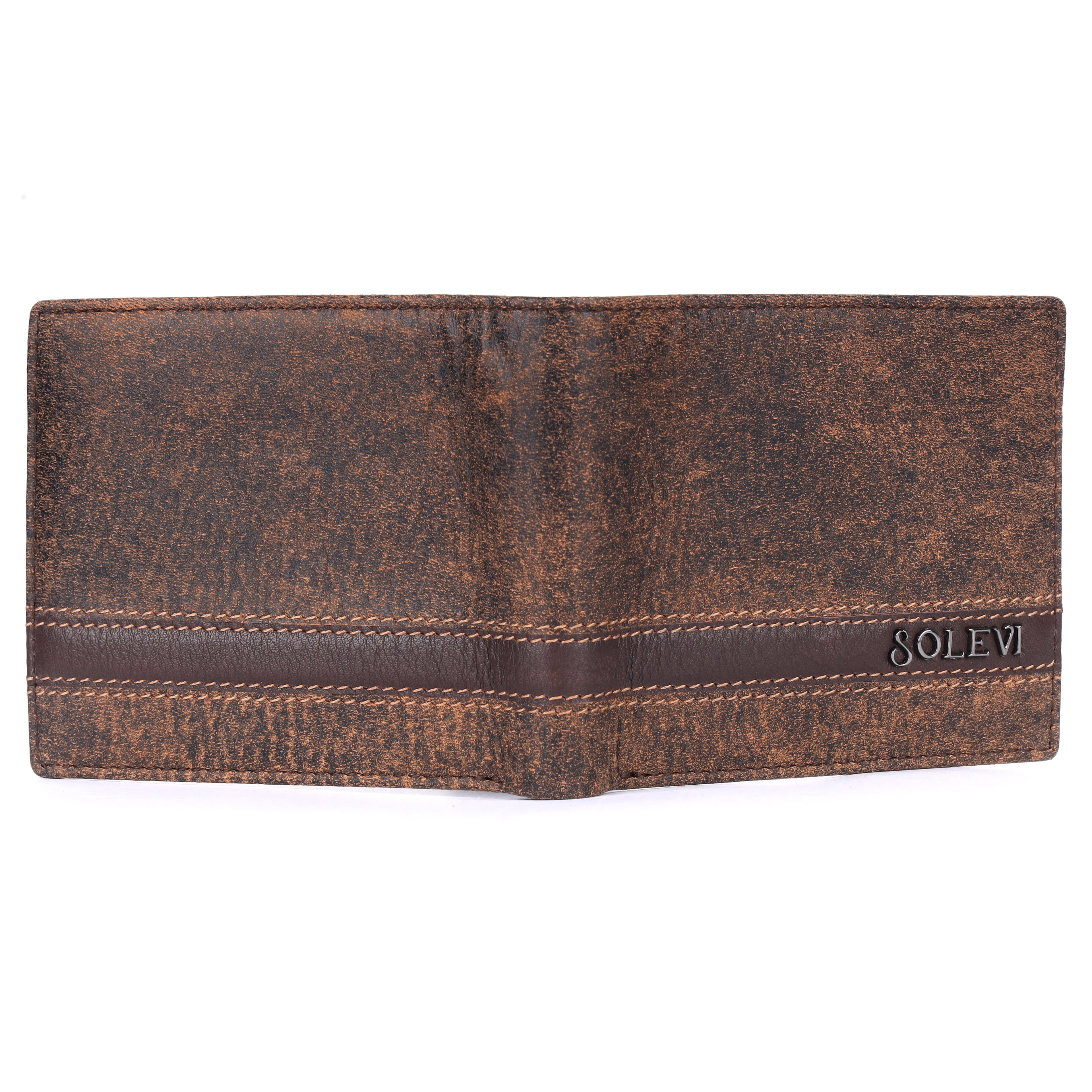 Limburg Slim Genuine Leather Bi-Fold Wallet for Men with Dual Side Card Slots | Brown Leather Wallet