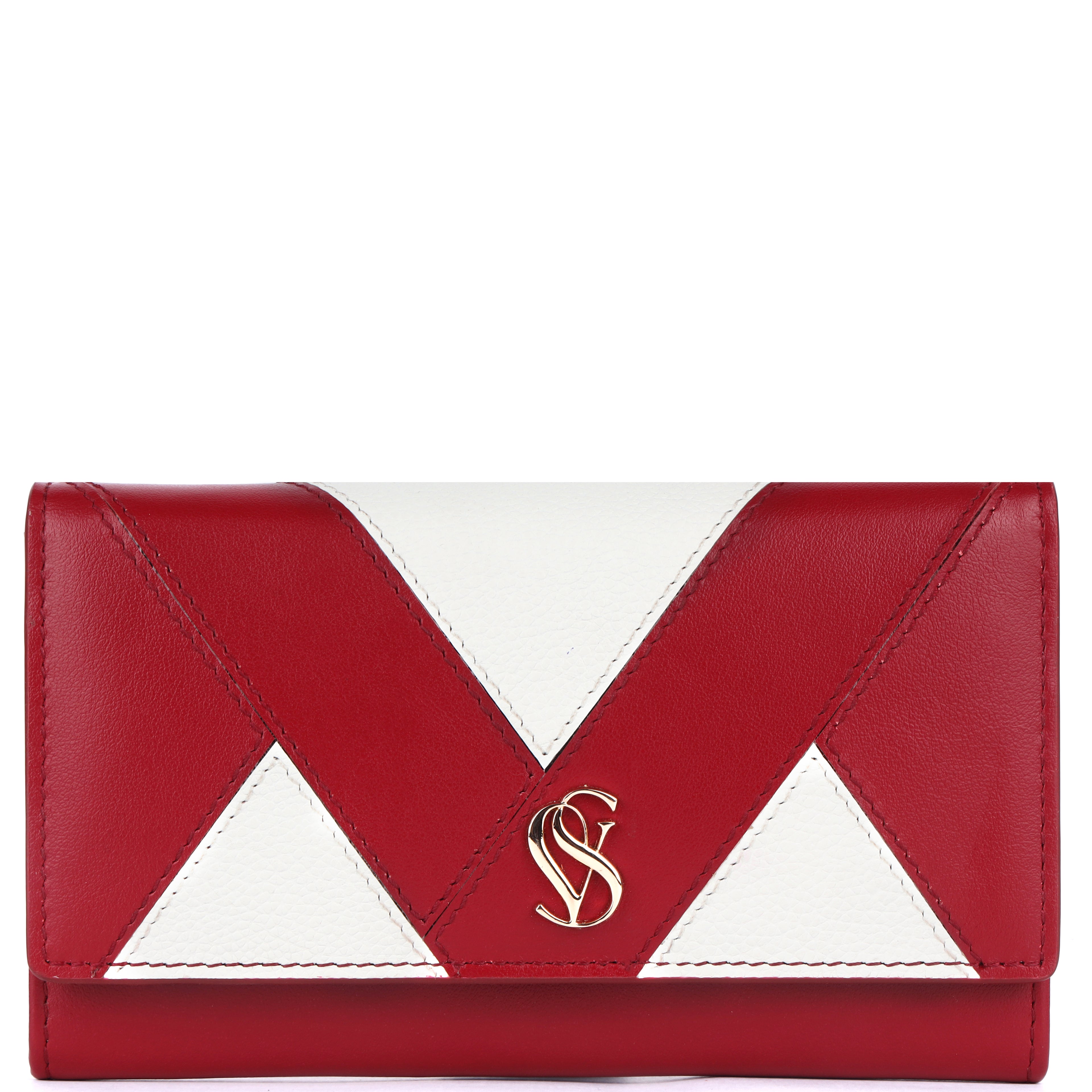 Rhenen Genuine Leather Flap Wallet for Women | Off White & Maroon