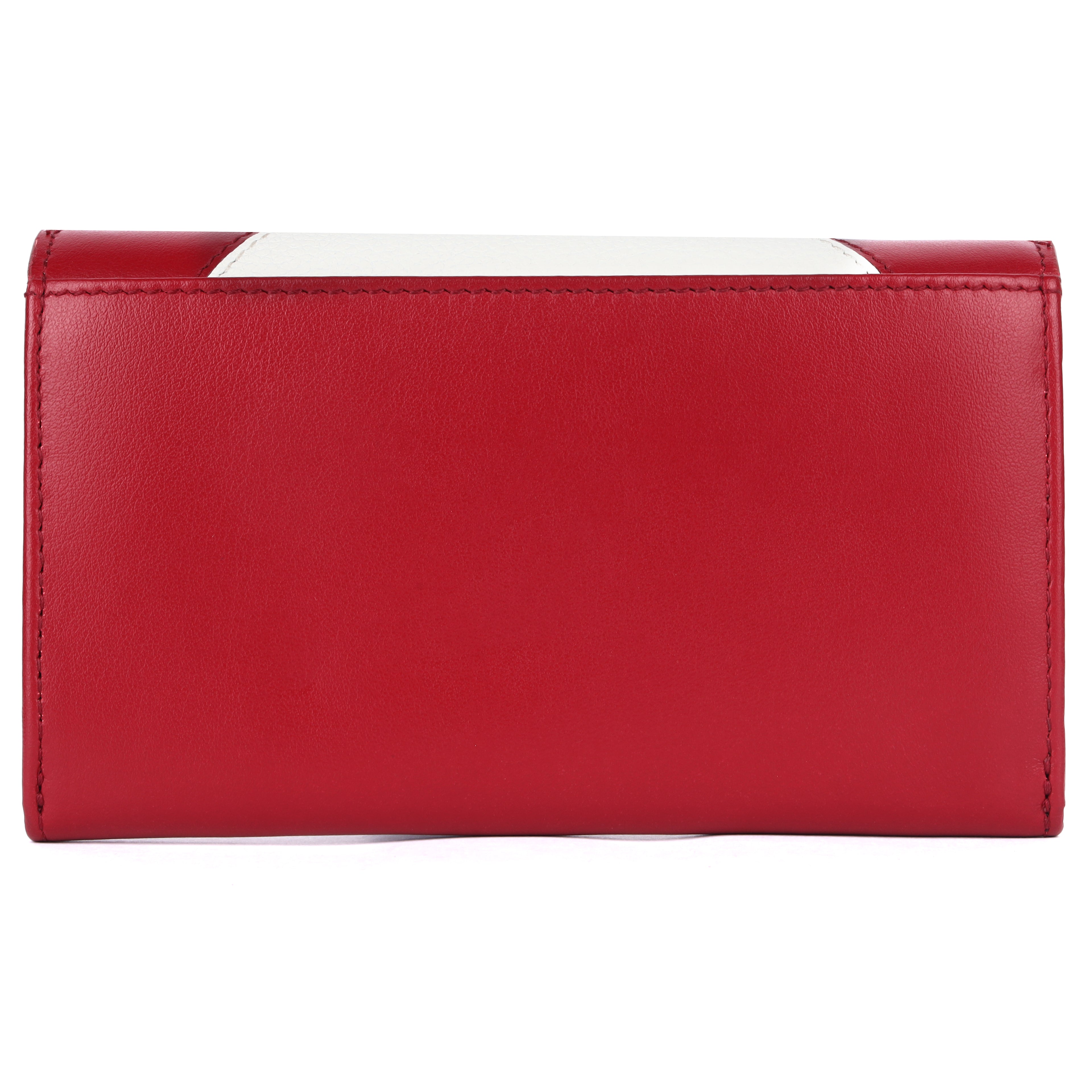 Rhenen Genuine Leather Flap Wallet for Women | Off White & Maroon