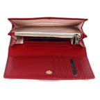 Rhenen Genuine Leather Flap Wallet for Women | Off White & Maroon