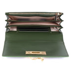 Vianen Luxury Genuine Leather Wallet for Women | Off White & Olive Purse