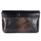 Harlin Genuine Leather Clutch for Women | Black & Olive Designer Clutch