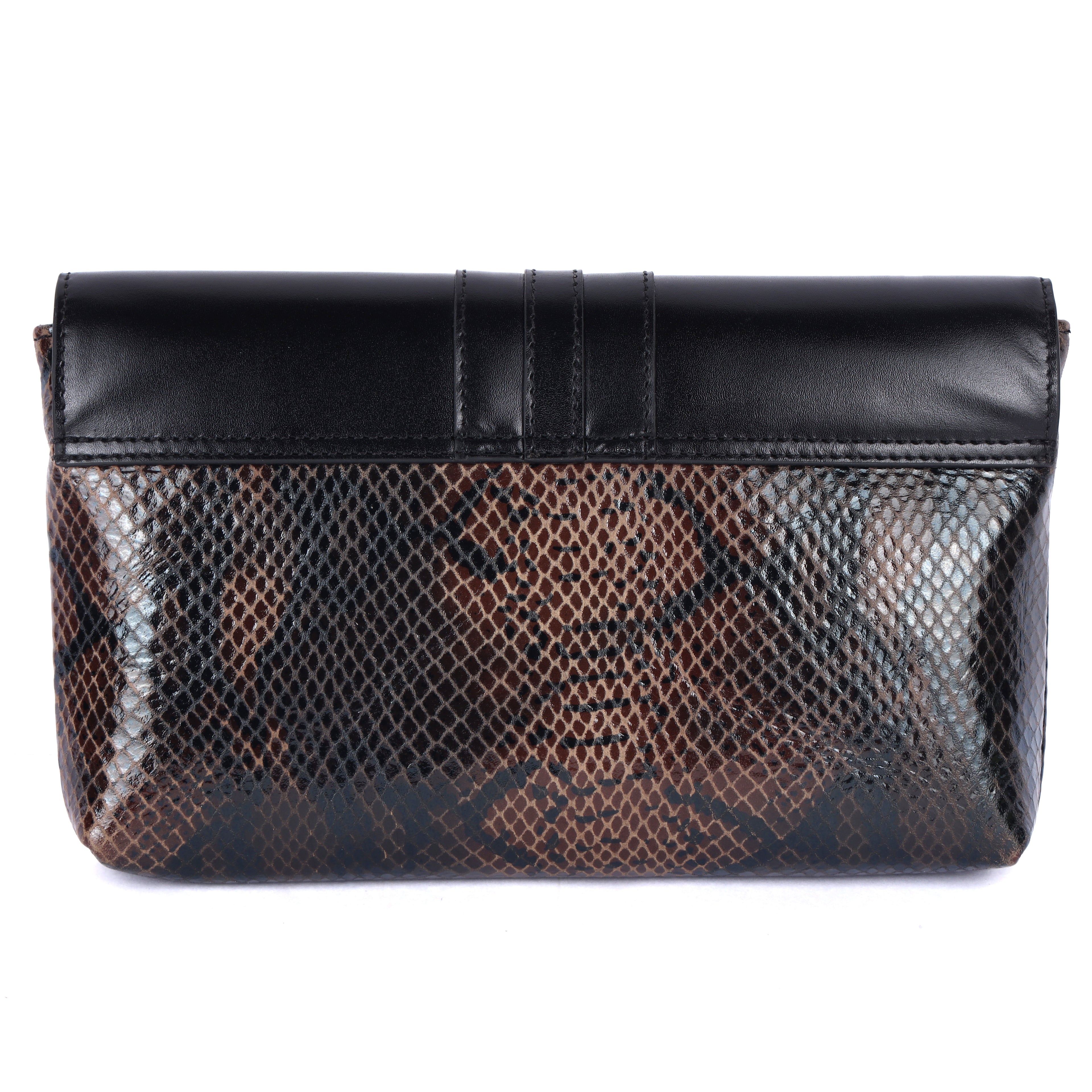 Harlin Genuine Leather Clutch for Women | Black & Olive Designer Clutch