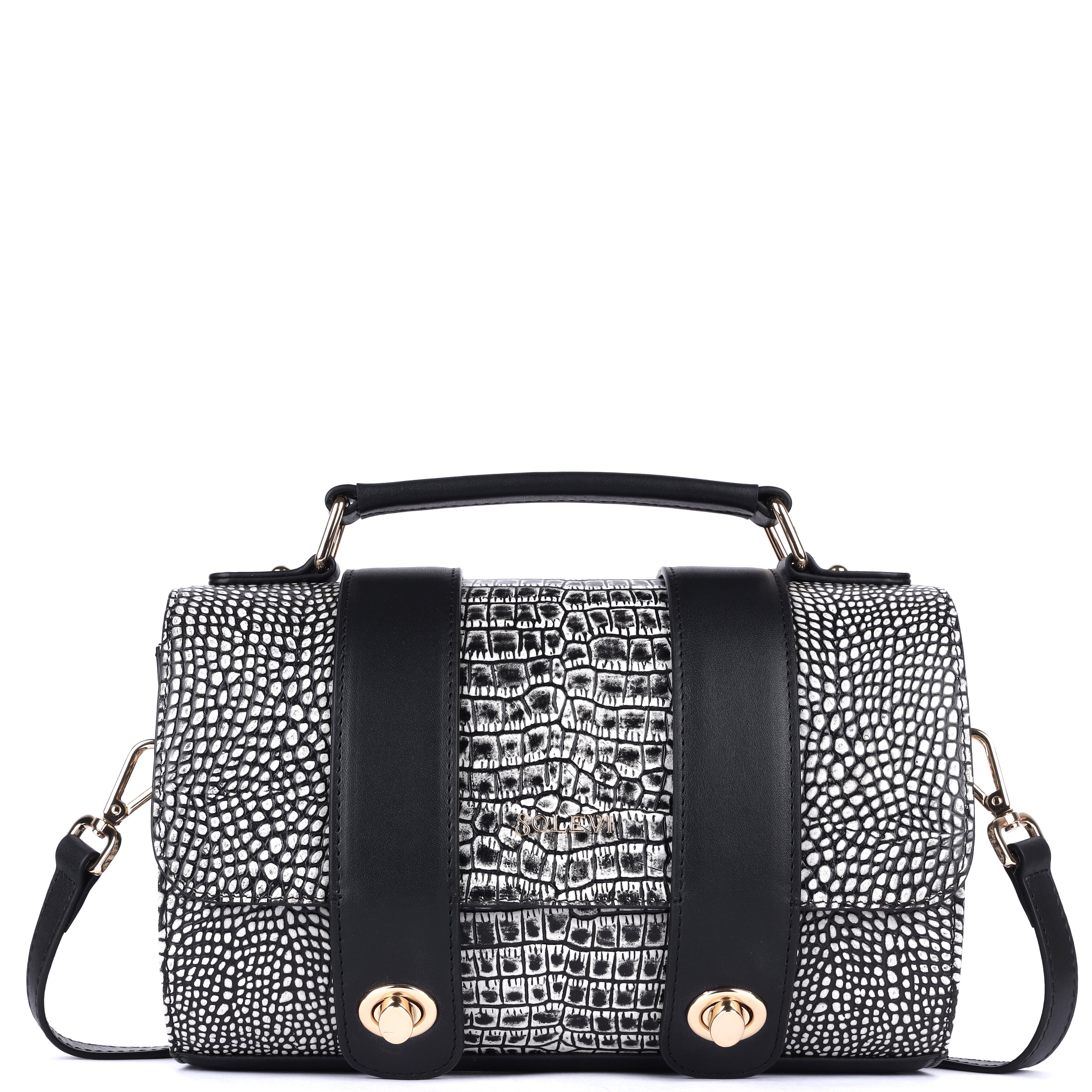 BRIENNA Genuine Leather Handbag for Women | Black Luxury Designer Bag