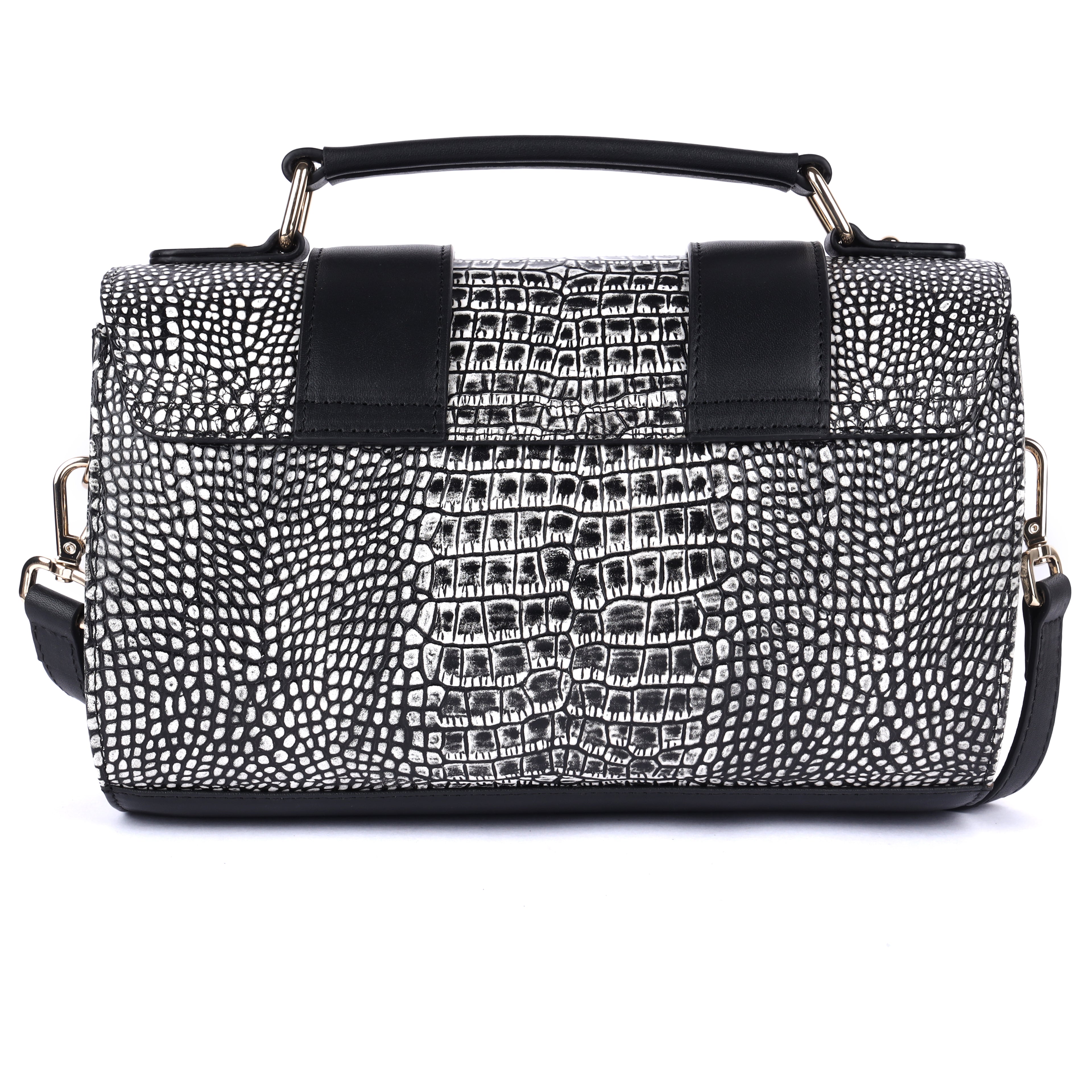 BRIENNA Genuine Leather Handbag for Women | Black Luxury Designer Bag
