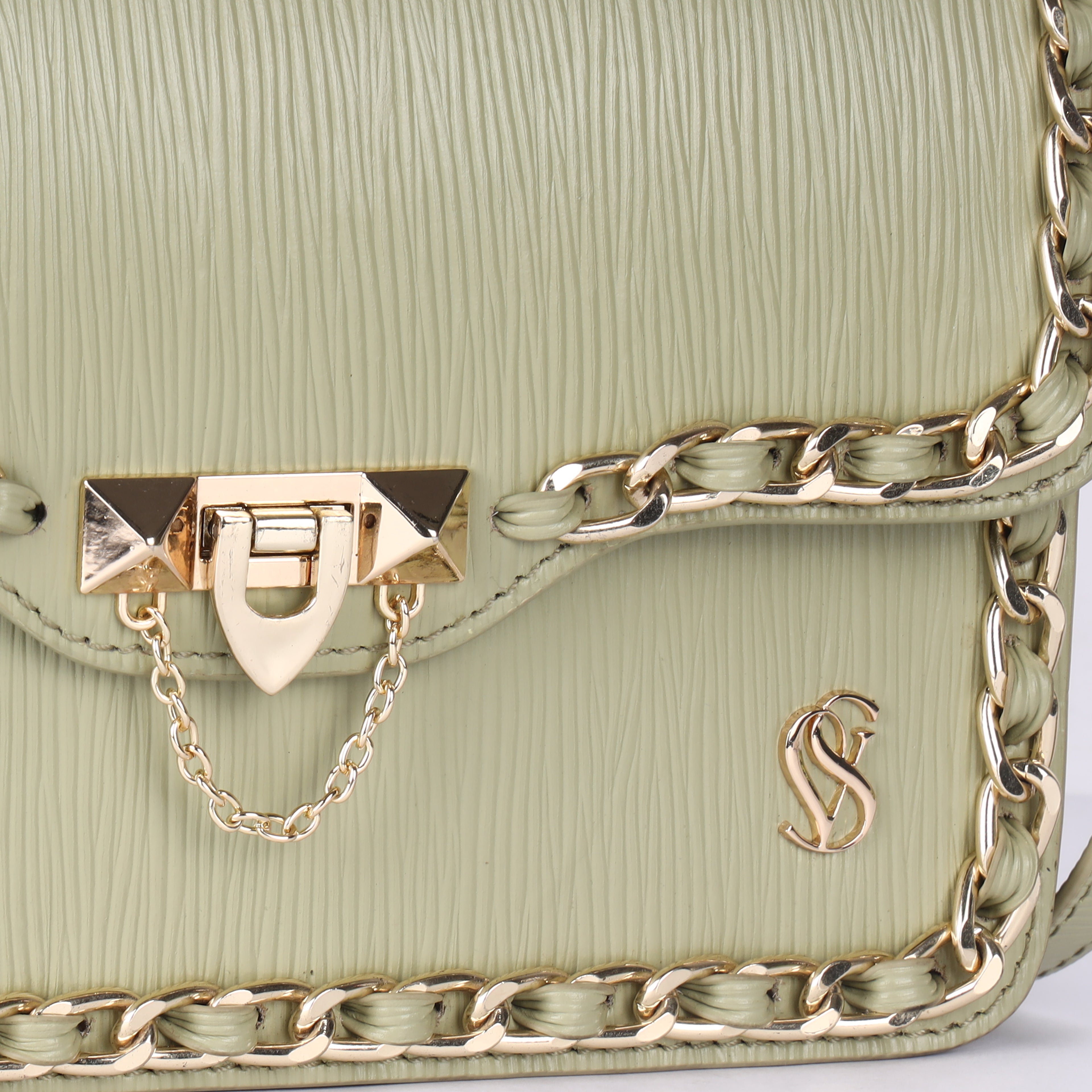 ELSY Genuine Leather Crossbody Bag for Women | Dark Pista Green Leather Bag