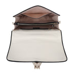 SAVINA Genuine Leather Handbag for Women | White, Mustard & Black Designer Bag