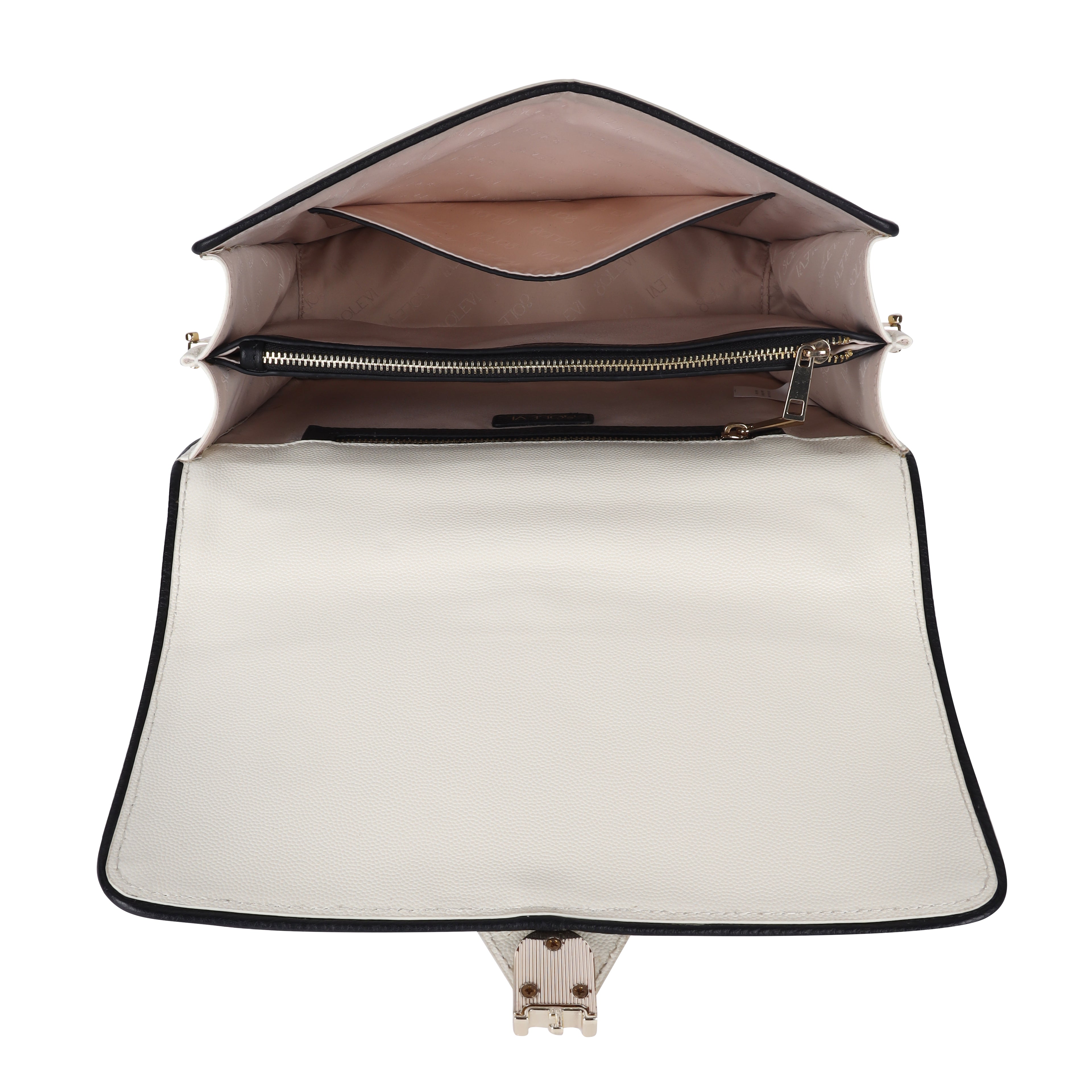 SAVINA Genuine Leather Handbag for Women | White, Mustard & Black Designer Bag