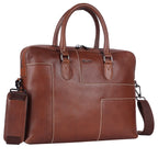 VECTURA Genuine Leather Laptop Bag for Men | Cognac Office Briefcase