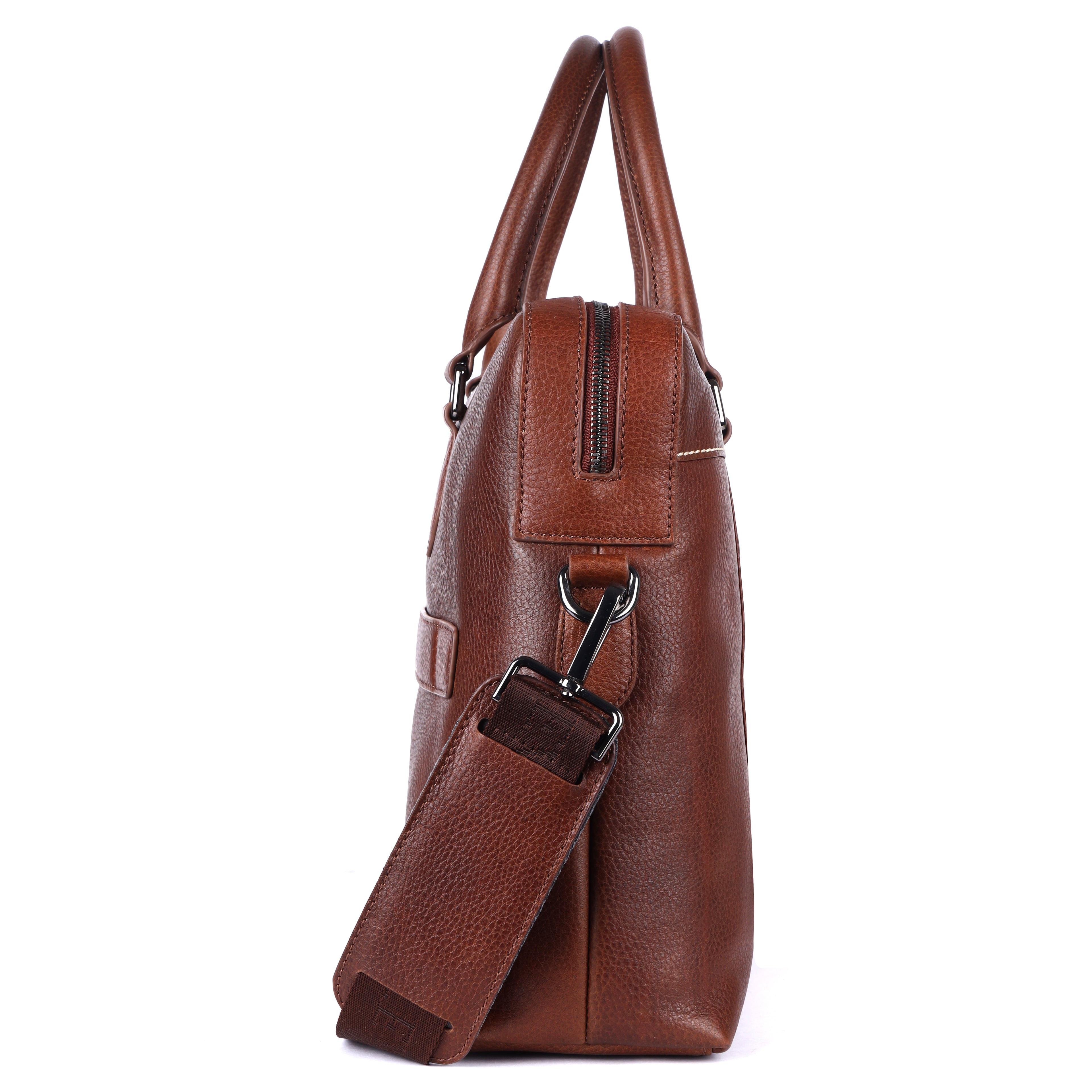VECTURA Genuine Leather Laptop Bag for Men | Cognac Office Briefcase