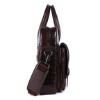 SHAUN Genuine Leather Laptop Bag for Men | Brown Executive Office Bag