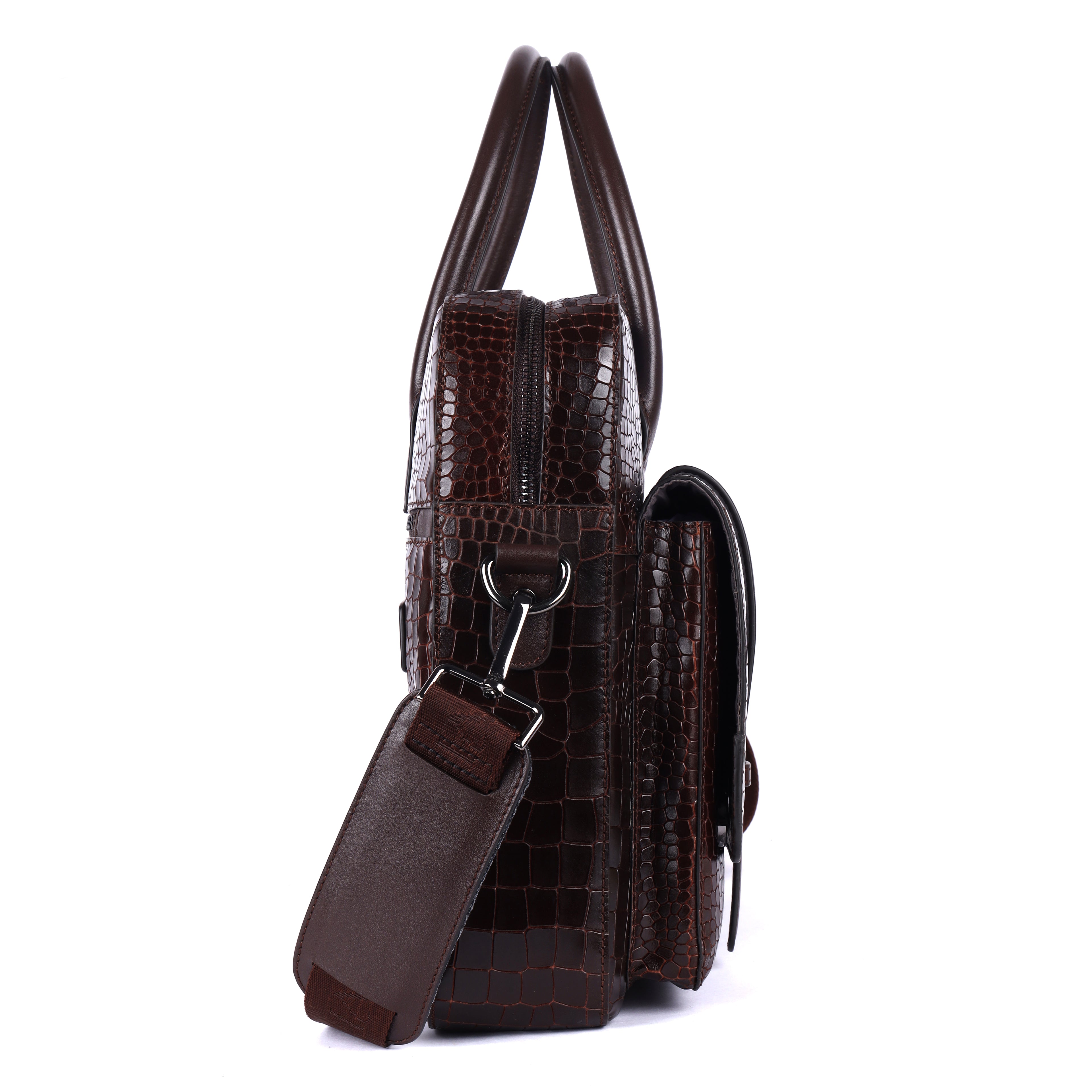 SHAUN Genuine Leather Laptop Bag for Men | Brown Executive Office Bag