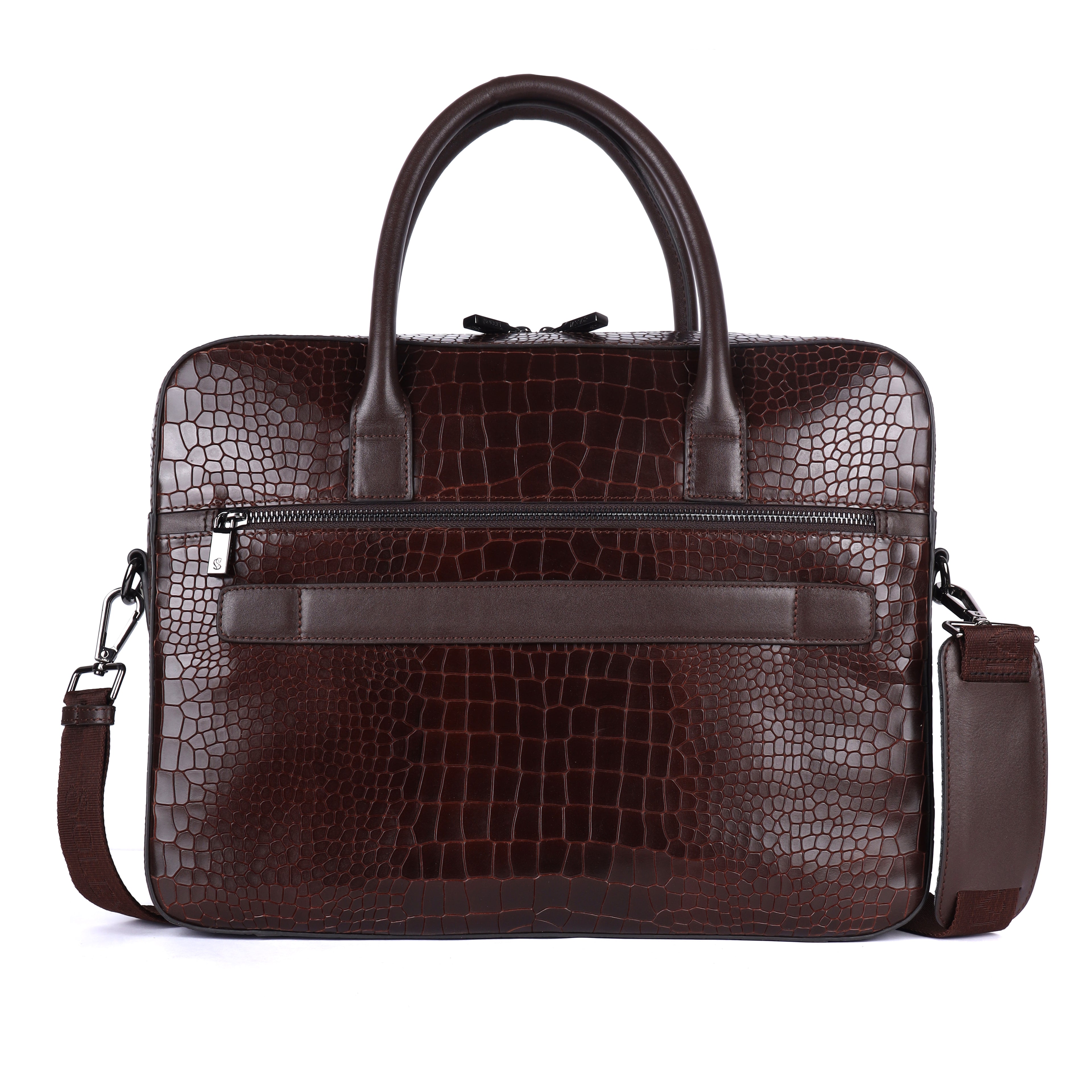 SHAUN Genuine Leather Laptop Bag for Men | Brown Executive Office Bag