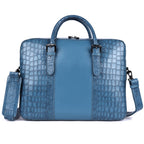 Regent Genuine Leather Clutch Bag for Women – Vintage Blue Croc Leather Evening Bag