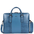 Regent Genuine Leather Clutch Bag for Women – Vintage Blue Croc Leather Evening Bag