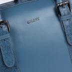 Regent Genuine Leather Clutch Bag for Women – Vintage Blue Croc Leather Evening Bag