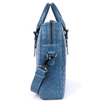 Regent Genuine Leather Clutch Bag for Women – Vintage Blue Croc Leather Evening Bag