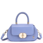 Florence Premium Genuine Leather Saddle Bag for Women in Lavender | Elegant Top Handle Crossbody Handbag