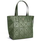 Hailey Premium Genuine Leather Shopper Tote Bag for Women in Olive | Spacious Luxury Leather Handbag with Gold Hardware