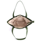 Hailey Premium Genuine Leather Shopper Tote Bag for Women in Olive | Spacious Luxury Leather Handbag with Gold Hardware
