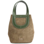 Viola Premium Suede & Genuine Leather Crossbody Bag for Women in Olive
