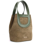 Viola Premium Suede & Genuine Leather Crossbody Bag for Women in Olive