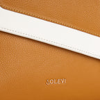 Jessica Premium Leather Shoulder Bag for Women in Off White & Mustard