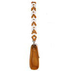 Jessica Premium Leather Shoulder Bag for Women in Off White & Mustard