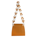 Jessica Premium Leather Shoulder Bag for Women in Off White & Mustard